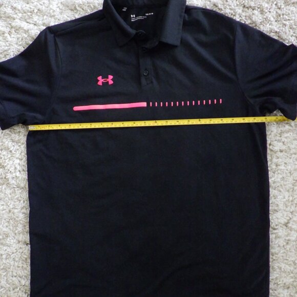 Under Armour Mens Polo Golf Short Sleeve Shirt Black Size Large Loose Fit Sporty - Picture 5 of 6